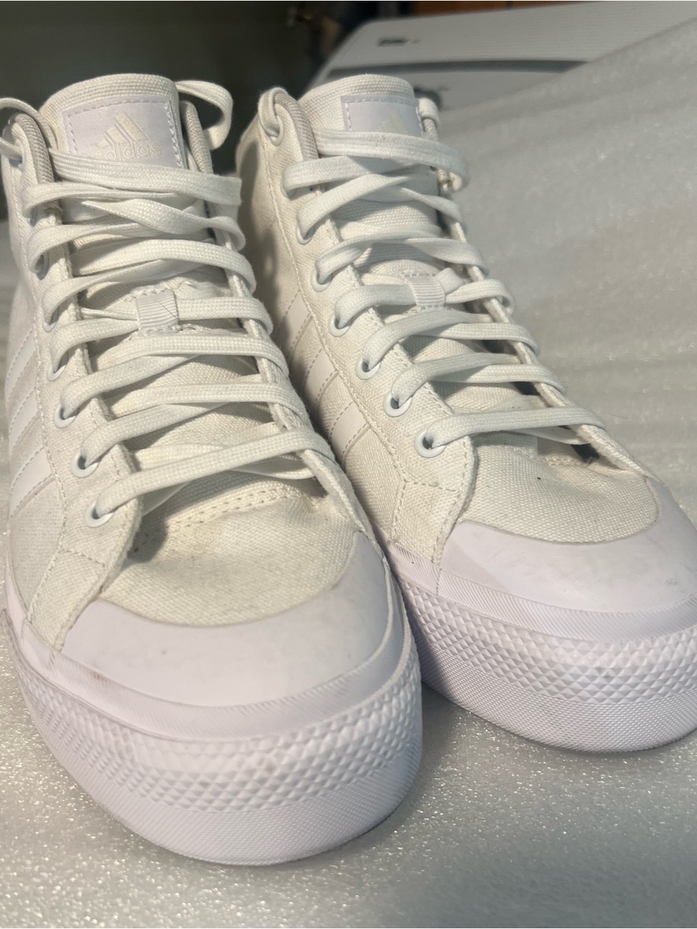 adidas Women’s White High-Top Canvas Sneakers size 8